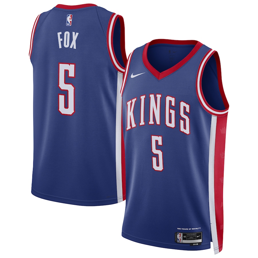 Men Sacramento Kings #5 De Aaron Fox Nike Blue City Edition 2024-25 Swingman Player NBA Jersey->sacramento kings->NBA Jersey
